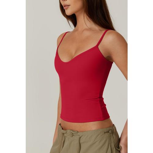 SIZE LARGE COLPR RED ACTIVE USA Womens Basic Top