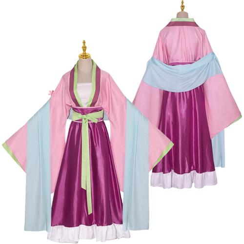 Size XL....Women Halloween Costume Pink Dress Long Shawl Set Cosplay Costume Halloween Party Outfit