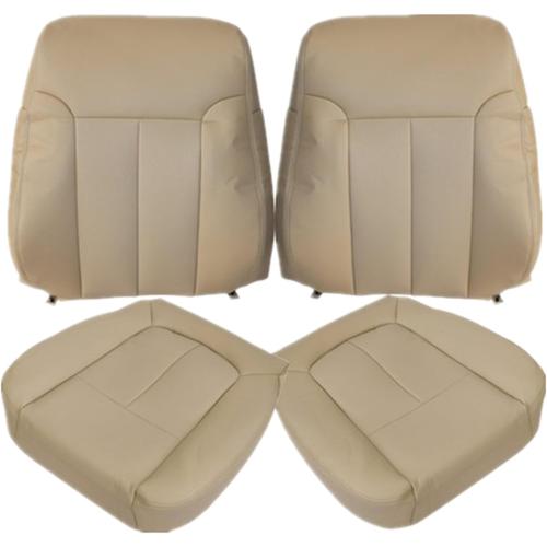 Front Driver & Passenger Bottom & Top Lean Back Replacement Perforated Microfiber Leather Seat Cover