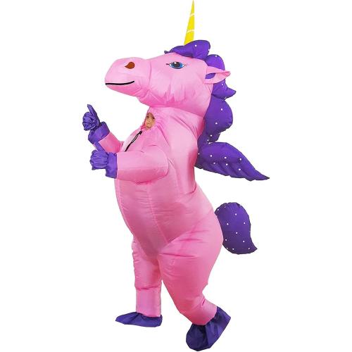 Unicorn Inflatable Costume for Kids Boys Girls Pony with Wings Halloween Suit