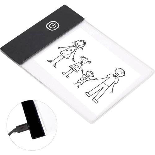 LED Light Board Mini A6 Portable Tracing LED Copy Board Light Box, Drawing Box Flip Book Kit Tablet Paint Pad, Eye Protective Adjustable Light Box 3.3 x 5.1in