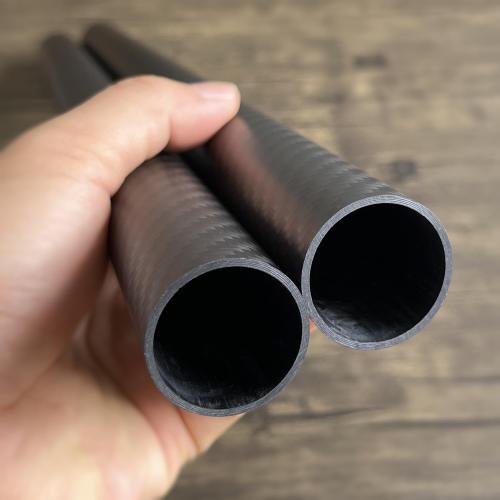 Size 30mmx27mmx500mm,1.5MM 2pcs 30mm Carbon Fiber Tube 30mmx27mmx500mm,1.5MM Wall Thickness 500MM Length,3K roll Wrapped Twill Matte Finish