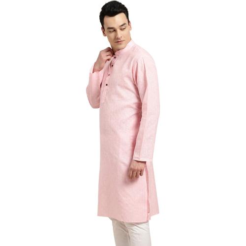 Sojanya Medium (Since 1958 Men'S Cotton Linen Checked Only Long Kurta