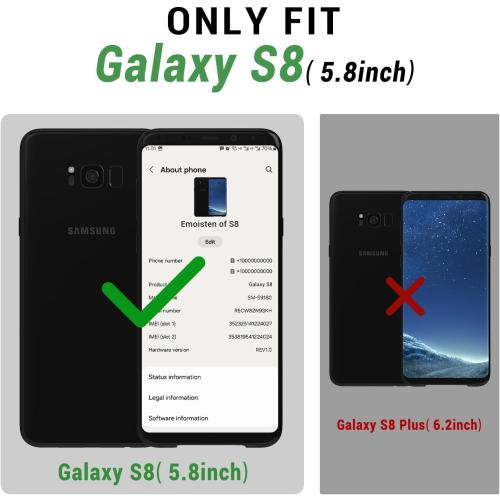 SUANPOT for Samsung Galaxy S8 5.8(Non S8  6.2) with RFID Blocking Leather Wallet case Credit Card Holder, Flip Folio Book Phone case Shockproof Cover Women Men for Samsung S8 case Wallet (Black)