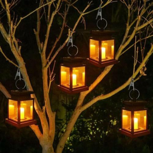Solar Lantern Hanging Light LED Waterproof Yard Outdoor Patio Garden Yard Lamp