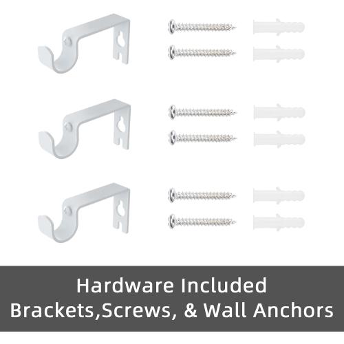 GXOACKJ Curtain Rods for windows 66-120 inch, 5/8 inch Decorative White Splicing Heavy Duty Metal Curtain Rod set with Brackets