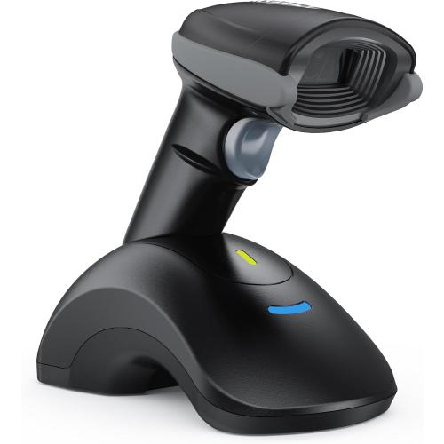 TEEMI Bluetooth Barcode Scanner with USB Charging Cradle Data Receiver, 1D 2D QR Wireless Bar Code Reader for iOS Android Windows Mac OS, BT 5.0 Longer Range, Automatic Handsfree Screen Scanning