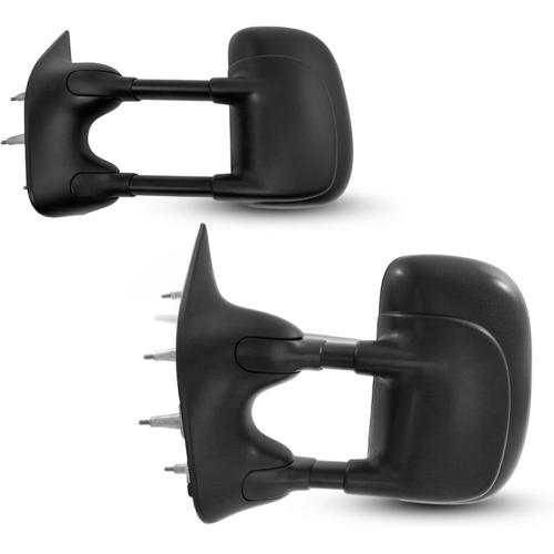 2pcs PartsFlow Manual Tow Telescopic Side Mirrors For 2002-2016 Ford E-350 Super Duty/E-150/E-250/Econoline Van/Econoline/E-150 Club Wagon/E-350 Club Wagon