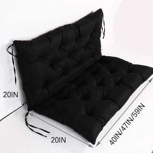 Bench Cushion with Backrest, Patio Replacement Swing Cushion with Ties, Non-Slip Seat Cushion Mat Seat Pad Cushion for Outdoor Garden Lounger,