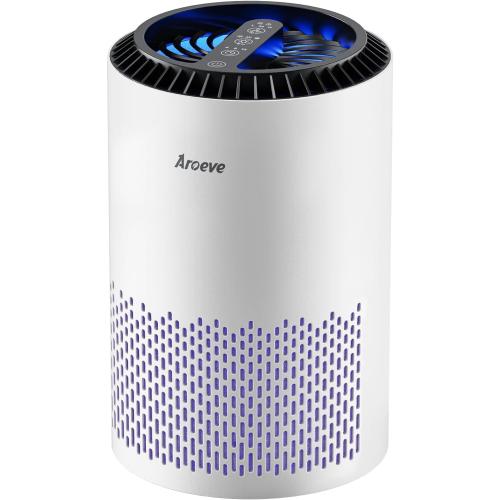AROEVE Air Purifiers for Bedroom with Sleep Mode Speed Control-MK01A(White)