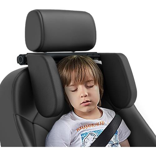 Car Headrest Pillow,Head, Neck Support Pillow,U Shaped Car Sleeping Pillow,180° Adjustable,Improve Head and Neck Posture and Adjust Sleep Position,Suitable for Kids and Adults (Black)