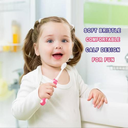Bundle of Toddler Toothbrush Kids Manual Toothbrush 2color Bundle Toothbrushes Kids 2color Toothbrush for Age 2  Children Toothbrush Set Boys Girls Toothbrush with Suction Cup