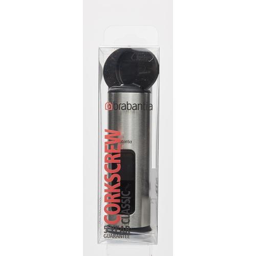 Brabantia Classic Corkscrew Bottle Opener - Matte Steel, 369360, Medium