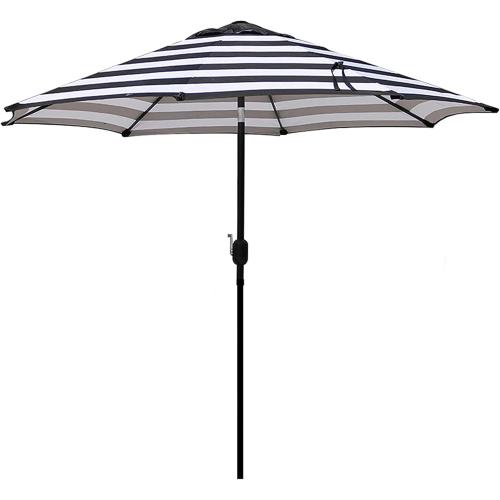 Blissun 9' Outdoor Patio Umbrella, Outdoor Table Umbrella, Yard Umbrella, Market Umbrella with 8 Sturdy Ribs, Push Button Tilt and Crank