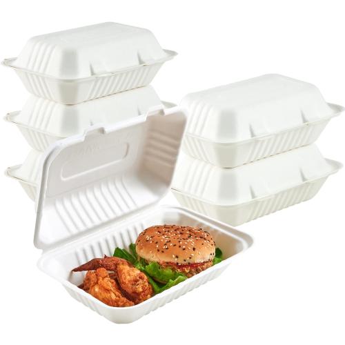 ECOLipak Clamshell Take Out Food Containers, 9 * 6 inch 75-Pack Disposable To Go Containers, To Go Boxes for Food Salad