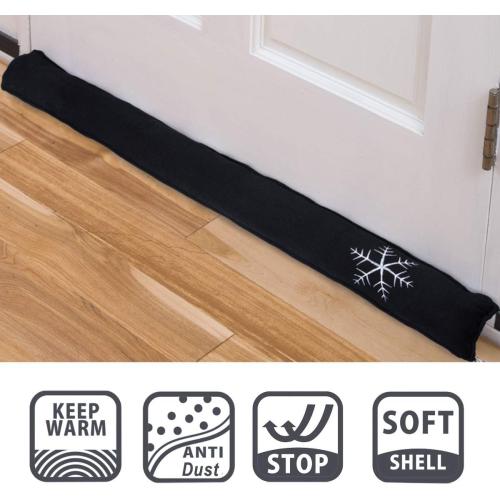 Simply Genius Cold Weather 36-Inch Door Draft Stopper Snake - Wind Blocker for Door Bottom and Window Sill (Black)