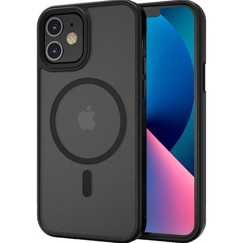 Magnetic Case for iPhone 11 Case [10FT-Grade Drop Tested & Compatible with MagSafe] Translucent Anti-Fingerprint Anti Shockproof Protective Shell 6.1 Inch, Black