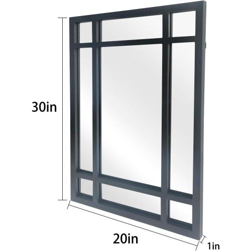 Black Rectangle Mirror, Farmhouse Decorative Wall Mirror for Entryway, Living Room, Bedroom, Hallway, Fireplace, Accent Wall Decor (Black1, 29.5 x 20)