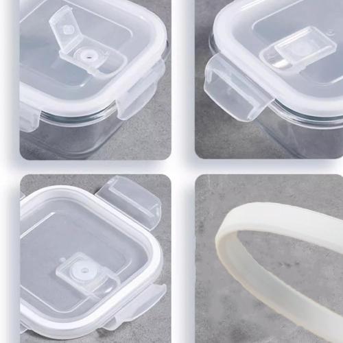 16OZ Square Glass Meal Prep Containers with Lids, 2 Cup Square food Storage Containers, Heat-Resistant BPA-Free Small Glass Food Containers, MicrowaveDishwasherFreezer Safe (4 Pack)