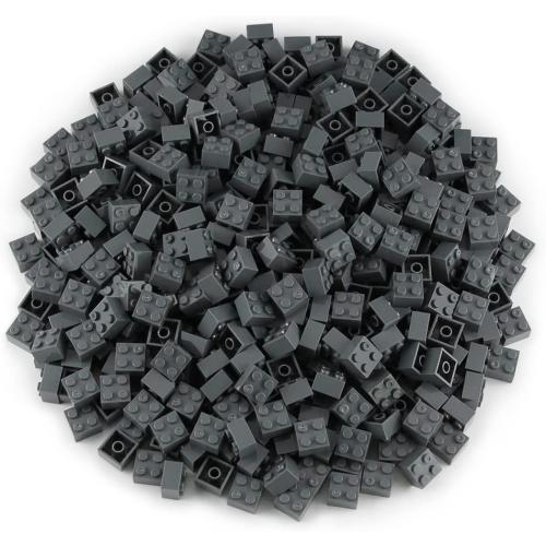 Feleph 2x2 Bricks Dark Stone Gray 400 Pieces Parts Classic Building Creative Play Blocks Set Toy Compatible with 3003 Major Brick Brands