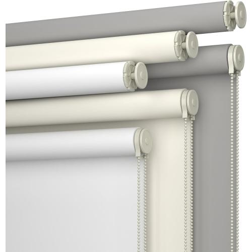 No Drill No Tools 100% Blackout Roller Shade | UV Protection | Easy-Care Fabric | Roller Blind for Windows & Doors | Pull Down Window Shade - Grey (44.5 W x 75 H)