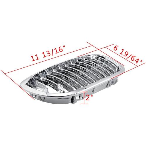 AMOPACORP For 2003-2006 E46 3 series Coupe Cabriolet 2-Door LCI Facelift 1 Pair of Left Right Chrome Front Hood Bumper Single Line Kidney Grille Grill