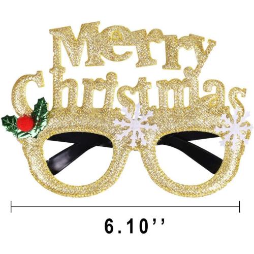 Max Fun 12Pcs Christmas Glasses Glitter Holiday Party Glasses Frames Christmas Decoration Accessories Costume Eyeglasses for Christmas Parties Holiday Favors (One Size Fits All)