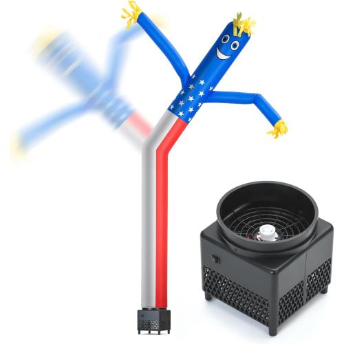 6ft American Flag Inflatable Waving Tube Man with Blower | Ideal for Business Promotion, Grand Openings, and Outdoor Events. Eye-catching Inflatable Tube dancer for Advertising