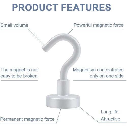 DIYMAG Magnetic Hooks, 30Lbs Strong Heavy Duty Cruise Magnet S-Hook for Classroom, Fridge, Hanging, Cabins, Grill, Kitchen, Garage, Workplace and Office Etc, (20 Pack-White)