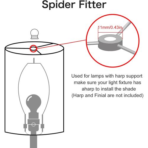 Tall Drum Lamp Shade for Table Lamps, Floor Lamp, Cloth Lampshade 10 Top X 10 Bottom X 13 High, Beige Large Line Fabric, Easy Assembly