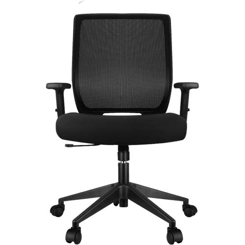 Ergonomic Office Chair Home Mesh Desk Chair with Adjustable Arms - Mid Back Computer Chairs for Adults - Swivel Task Chair Comfortable for Home Office (Black)