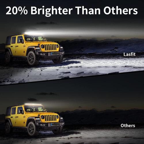 LASFIT 52 inch LED Light Bar, IP67 Waterproof Single Row LED Bar, Off Road Driving Light, Spot Flood Beam for Wrangler/Cherokee/Gladiator/JL/JK/JT/F-150/Explorer/Ranger/Ram