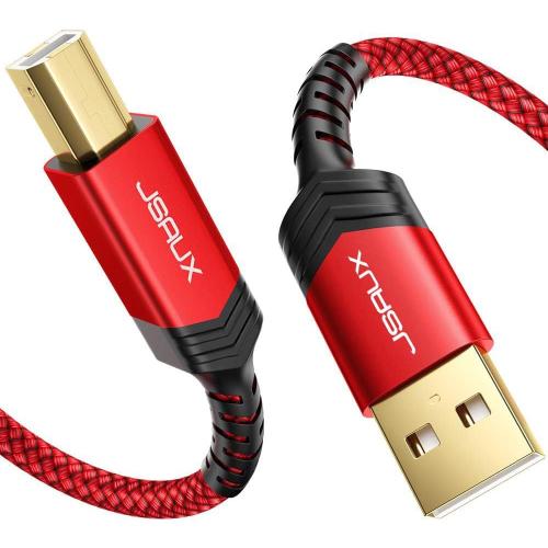 JSAUX Printer Cable 10ft, USB Printer Cord for HP Canon Dell Epson