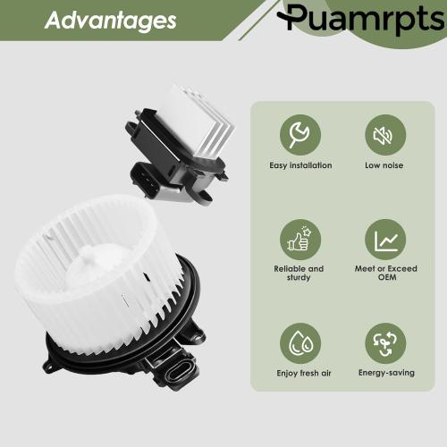 HVAC Heater Blower Motor and Resistor Compatible with Ford Vehicles - F150 2009-2014, 2009-2017 Expedition Front - Replace# 700237 3F2Z18591AA, with ATC