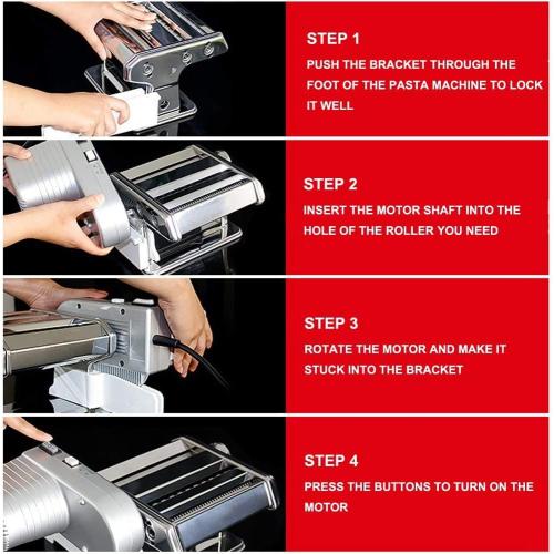 Shule Electric Pasta Maker with Motorized Roller, Stainless Steel