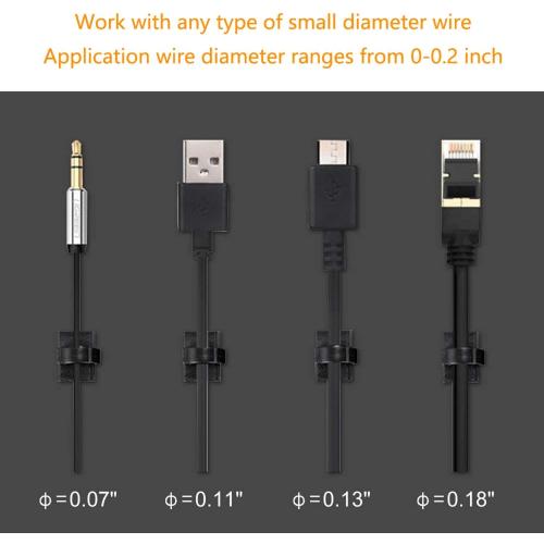 Adhesive Clips Strong Wire Holders 100 Pack Self-Adhesive Wire Clip Cable Cord Desk Management for Office Home and Car