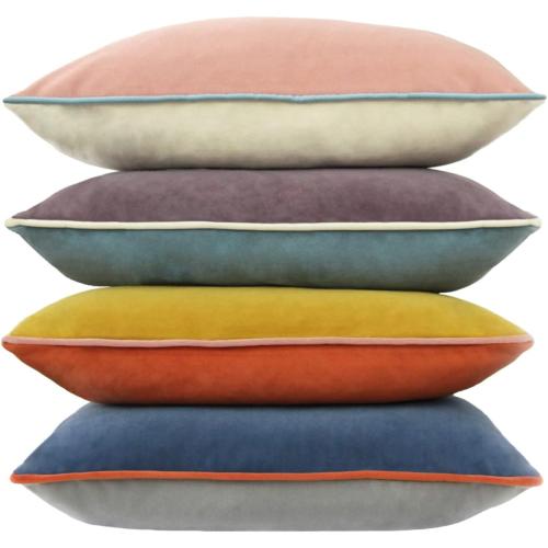 Btyrle Velvet Throw Pillow Covers 16x16 Inch Set of 4 Decorative Velour Pillowcases Double-Colored Cushion Covers for Sofa Couch,Warm-Edge