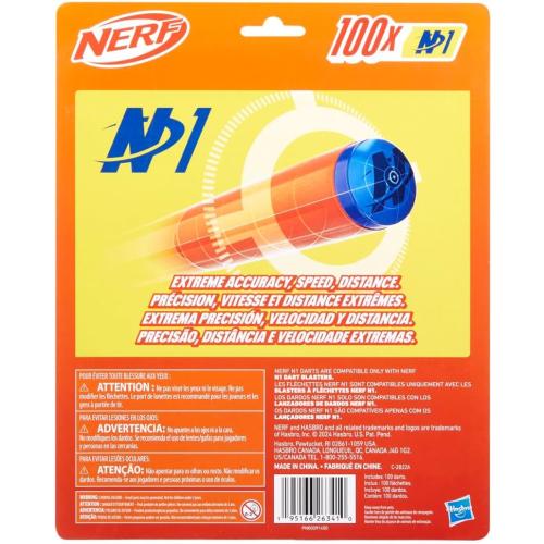 Nerf N Series N1 Darts, Includes 100 Darts, Compatible Only with Nerf N Series Blasters, Outdoor Games, Ages 8  (Amazon Exclusive)