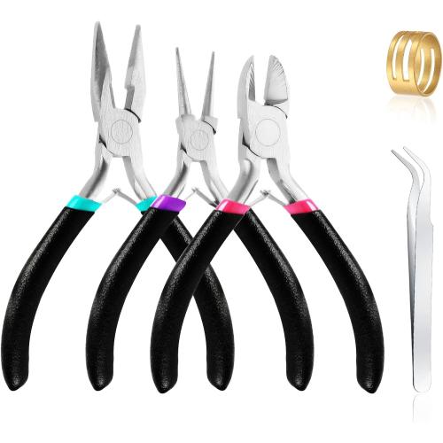 3 Pcs Jewelry Making Tools Pliers Kit, Includes Needle Nose/Round Nose Pliers/Diagonal, Wire Cutters for Jewelry Making Wire Wrapping Beading Crafts Matte Handle
