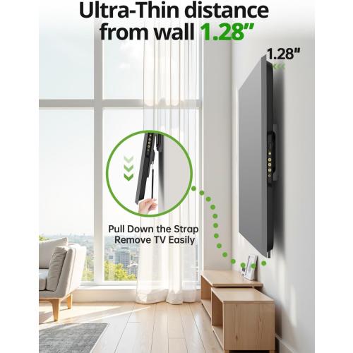 USX MOUNT Tilting TV Wall Mount for Most 37-95 Flat Curved Screen Television, TV Bracket with Max VESA 600x400mm up to 132lbs, Low Profile Tilt Mount for 16, 24 Stud