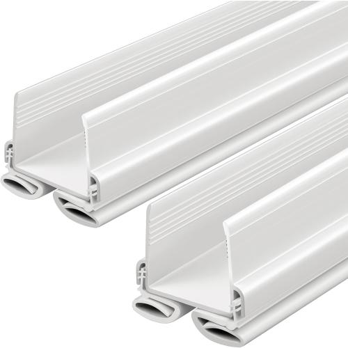 Yaocom 2 White 32 Inch Vinyl U-Shape Door Bottom Seal, Slide on Weatherstrip Interior Door Bottom to Block Light and Reduce Noise Fits 32 x 1-3/8 Doors, Fills 1/2 1-1/2 Gaps