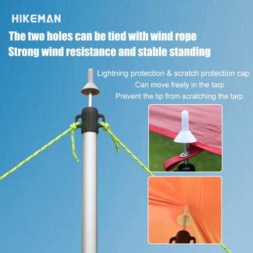 HIKEMAN Tent Poles Camping Poles for Tarp Awning Canopy Porch Sun Sails Tarpaulin Headroom Aluminium Adjustable Telescoping
