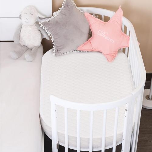 Baby Bassinet Mattress, Breathable, Hypoallergenic, Premium Foam, Non-Toxic, Oval Shaped with Removal Waterproof Cover,15 x 30 x 2'', White