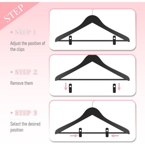 Black Velvet Hangers Clips, 80 Pack Strong Finger Clips Velvet Pants Hanger Velvets Clip Skirt Hanger Clip for Thin Velvets Clothes Suit Hangers