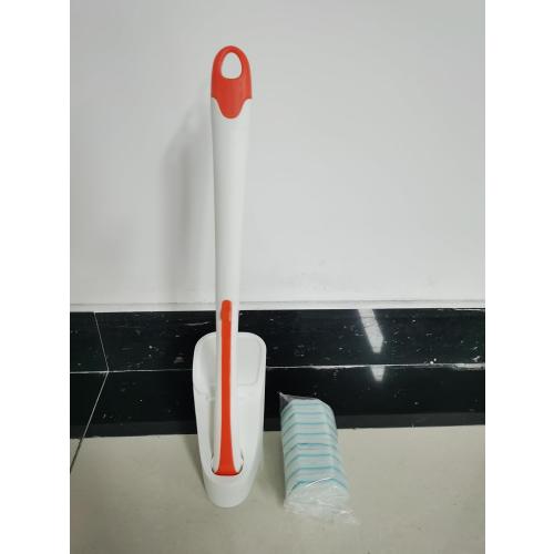 Color Orange JEHONN Disposable Toilet Bowl Cleaner Wand with 40 Cleaner Refills, Wall Mounted Long Handle Compact Bathroom Scrub Brush Holder Set for Sink Bathtub Wash Basin Mop Pool (Orange)