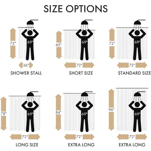 AmazerBath Shower Curtain Liner 2 Pack, 72 x 96 Inches Extra Long PEVA Plastic Shower Liner with 3 Weighted Stones and 12 Rustproof Metal Grommet, Lightweight Waterproof Shower Curtain - Clear