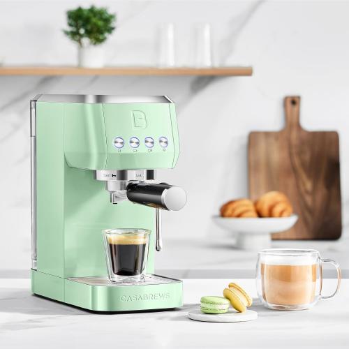 CASABREWS 3700 Essential Espresso Machine 20 Bar, Compact Coffee Maker with Steam Frother for Cappuccino, Latte, 43.9oz Water Tank, Gift for Coffee Lovers, Pastel Green