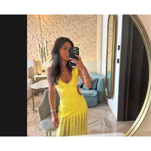 Women Slim Fit Sleeveless Knitted Vest, Pleated Skirt, Gentle Temperament Fake Long Skirt