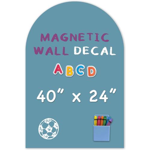 YOUNGJQ Magnetic Arch Wall Decal, Magnetic Chalkboard for Wall 40 x 24 Adhesive Backing Wallpaper for Playroom Home(Celadon)