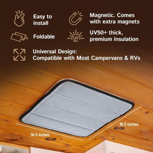 Living in a Bubble Magnetic Insulated Blackout MaxxAir Fan Cover for Sprinter, RVs and other Campervans, Universal Size, Snug Fitting RV Roof Vent Covers for Privacy, Fantastic Fan Vent Insulator